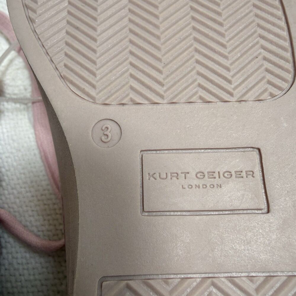 Kurt Geiger London Mini Laney Eye Sneakers Girls Size 3 Pink Lace Up Shoes - Picture 10 of 11